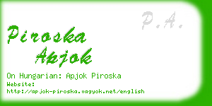 piroska apjok business card